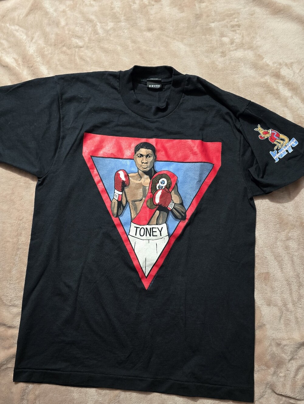 vintage 1991 James Toney "World Champ" tee red, white, &blue graphic Size L